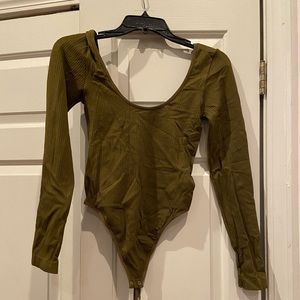 Green Off-the-shoulder bodysuit